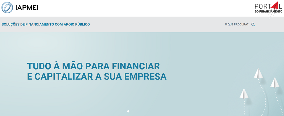 Imagem homepage do Portal do Financiamento - IAPMEI