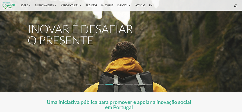 Imagem homepage Portugal Inovação Social - Inovar é desafiar o presente