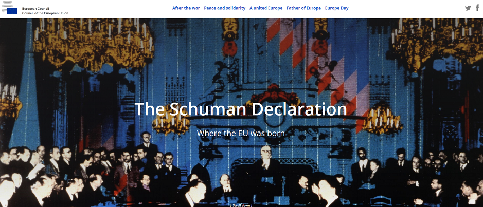 Imagem UE - Homepage Declaração Schuman