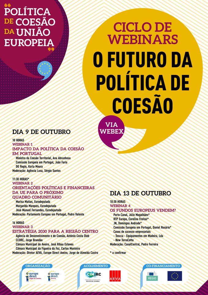 Imagem Programa Ciclo Webinars sobre a Política de Coesão